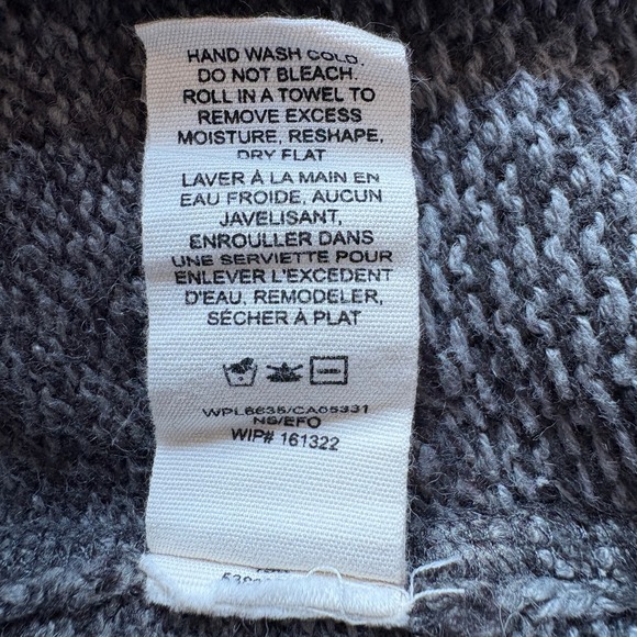 Woolrich Women's 1/4 Zip Sweater Grey Ombre Geometric Knit Pullover Size XL - Picture 6 of 6